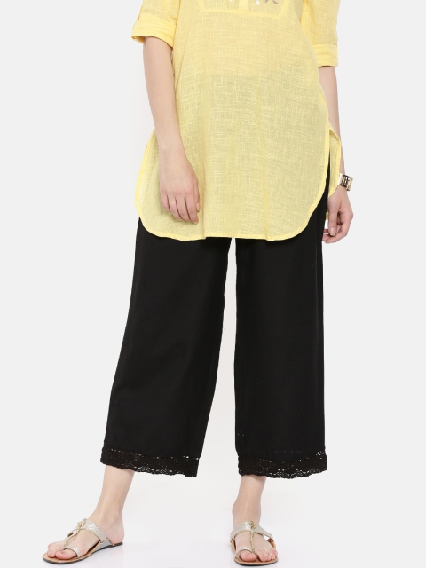 

Melange by Lifestyle Women Black Regular Fit Solid Regular Trousers