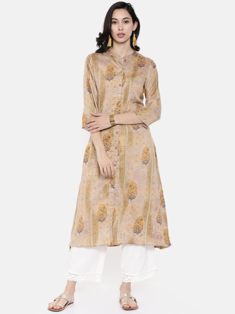 

Melange by Lifestyle Women Beige Printed A-Line Kurta