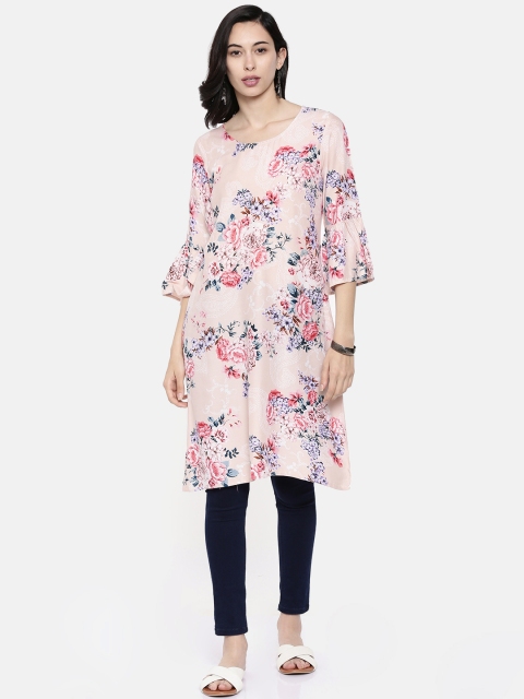 

Melange by Lifestyle Women Pink Printed A-Line Kurta