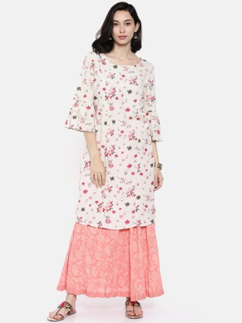 

Melange by Lifestyle Women Off-White Printed A-Line Kurta