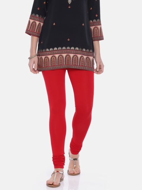 

Melange by Lifestyle Women Red Solid Leggings