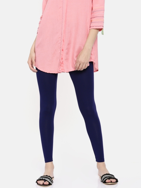 

Melange by Lifestyle Women Navy Blue Solid Leggings