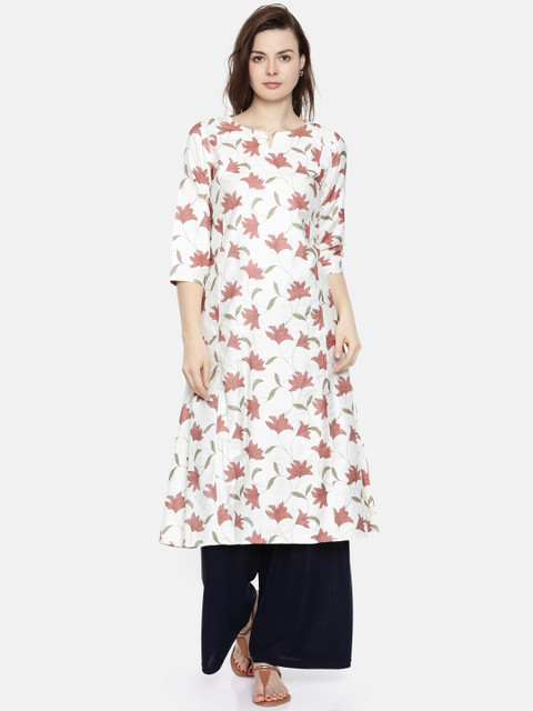 

Melange by Lifestyle Women Off-White Printed A-Line Kurta