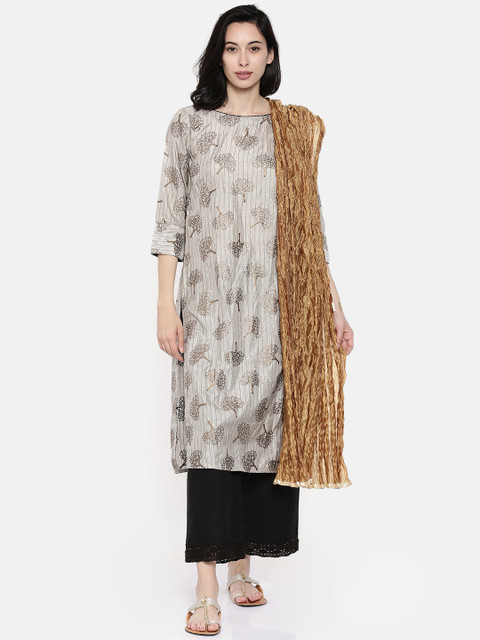 

Melange by Lifestyle Women Gold-Coloured Solid Dupatta