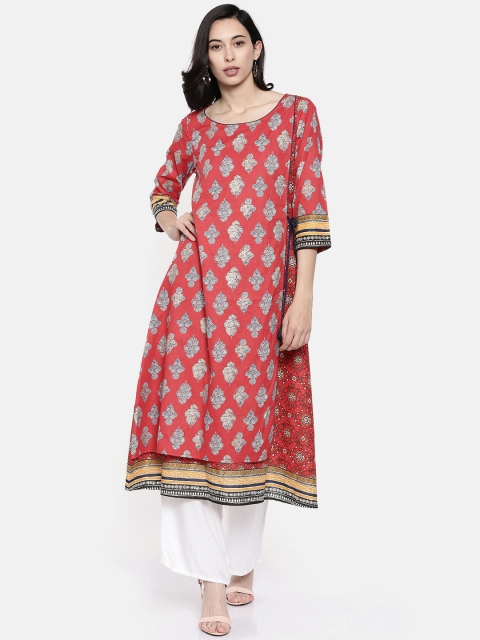 

Melange by Lifestyle Women Red Printed A-Line Kurta