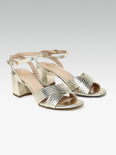 

Carlton London Women Gold-Toned Solid Sandals