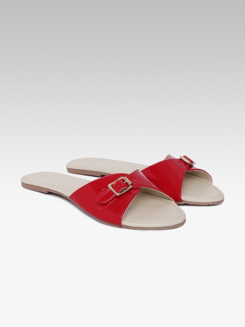 

Carlton London Women Red Solid Open Toe Flats