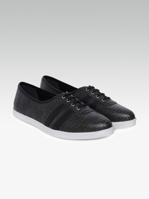 

Carlton London Women Black Textured Sneakers