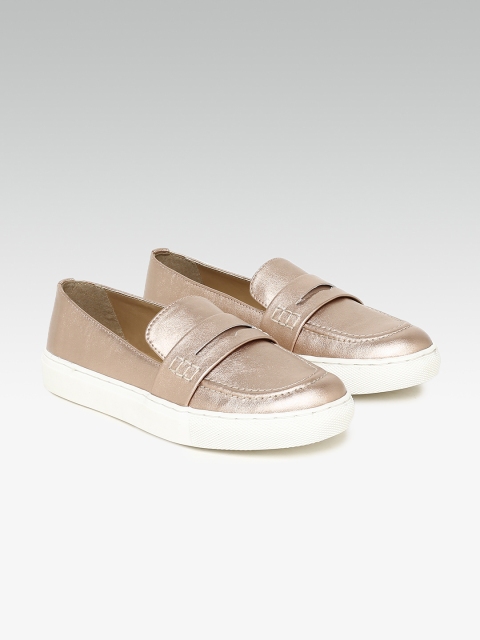 

Carlton London Women Rose Gold Slip-On Sneakers