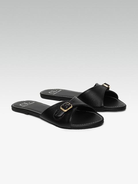 

Carlton London Women Black Solid Open Toe Flats