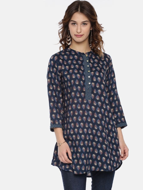 

Melange by Lifestyle Women Blue Printed Kurti