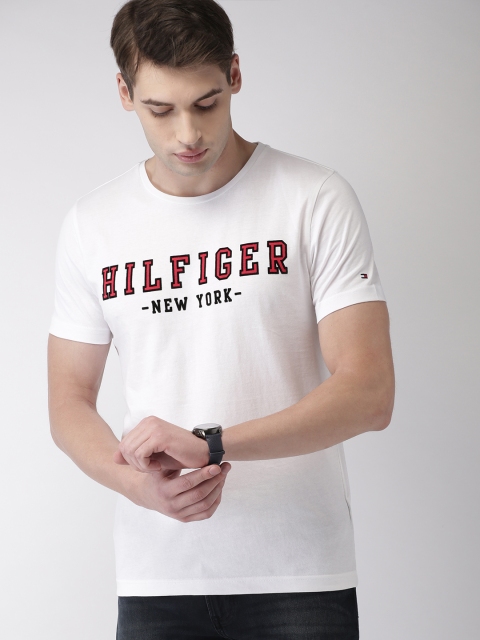 

Tommy Hilfiger Men White Printed Round Neck T-shirt