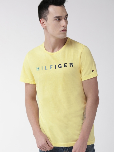 

Tommy Hilfiger Men Yellow Printed Round Neck T-shirt