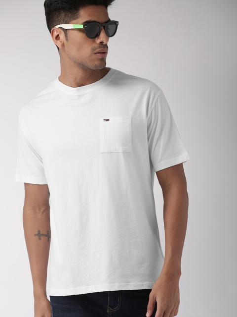 

Tommy Hilfiger Men White Solid Round Neck Pure Cotton T-shirt