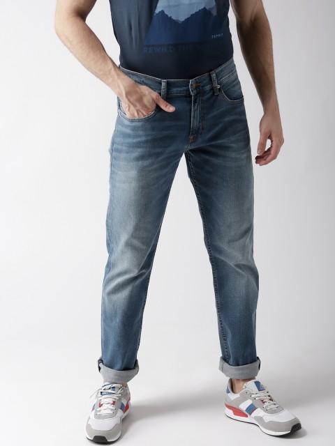 

Tommy Hilfiger Men Blue Straight Fit Mid-Rise Clean Look Stretchable Jeans