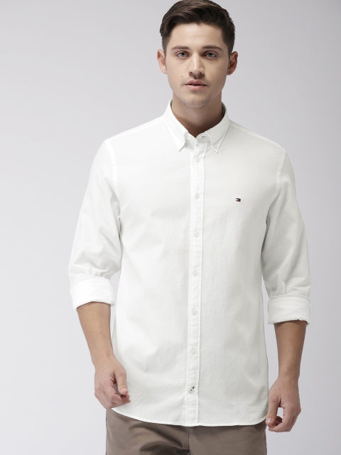 

Tommy Hilfiger Men White Regular Fit Solid Casual Shirt