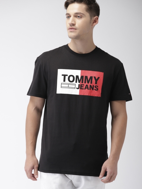 

Tommy Hilfiger Men Black Printed Round Neck T-shirt