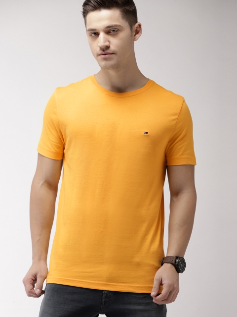 

Tommy Hilfiger Men Yellow Solid Round Neck T-shirt