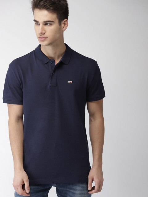 

Tommy Hilfiger Men Navy Blue Solid Polo T-shirt