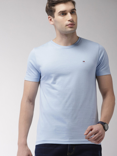 

Tommy Hilfiger Men Blue Solid T-shirt