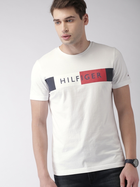 

Tommy Hilfiger Men White Printed Round Neck T-shirt