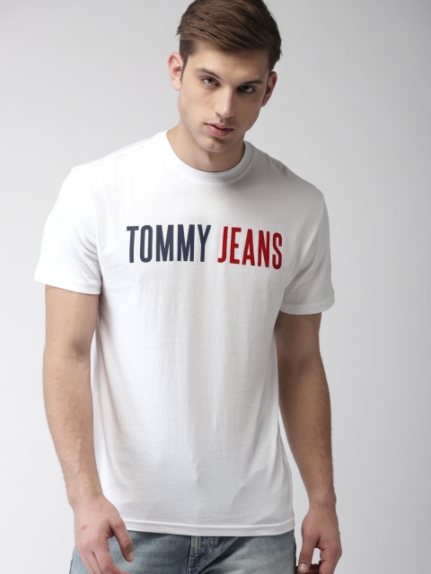

Tommy Hilfiger Men White Printed Round Neck T-shirt