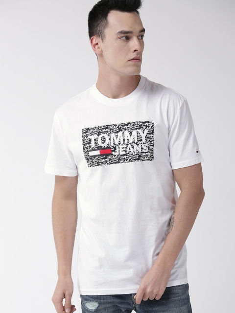 

Tommy Hilfiger Men White Printed Round Neck T-shirt
