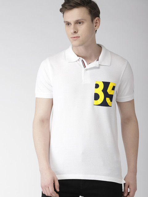 

Tommy Hilfiger Men White Slim Solid Polo T-shirt