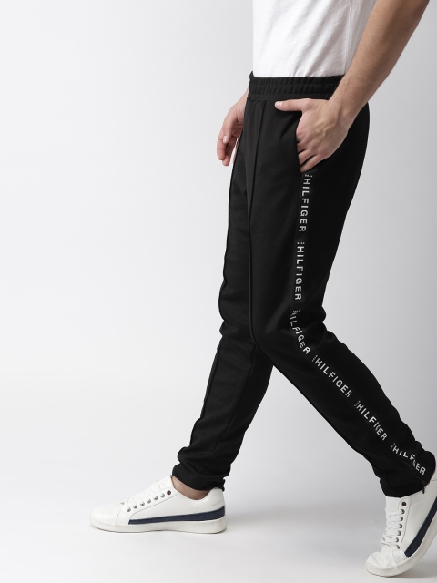 

Tommy Hilfiger Men Black Solid Track Pants