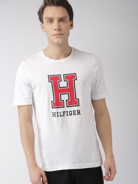 

Tommy Hilfiger Men White Printed Round Neck T-shirt