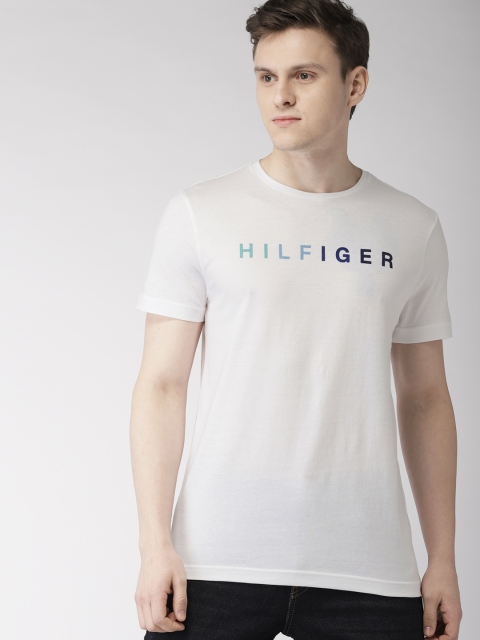 

Tommy Hilfiger Men White Printed Round Neck T-shirt