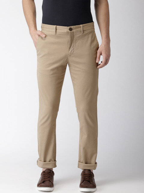 

Tommy Hilfiger Men Khaki Slim Fit Solid Chinos