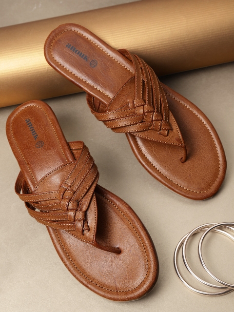 

Anouk Women Brown Braided Open Toe Flats