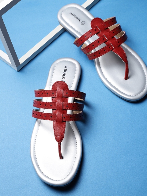 

Anouk Women Red Solid Open Toe Flats
