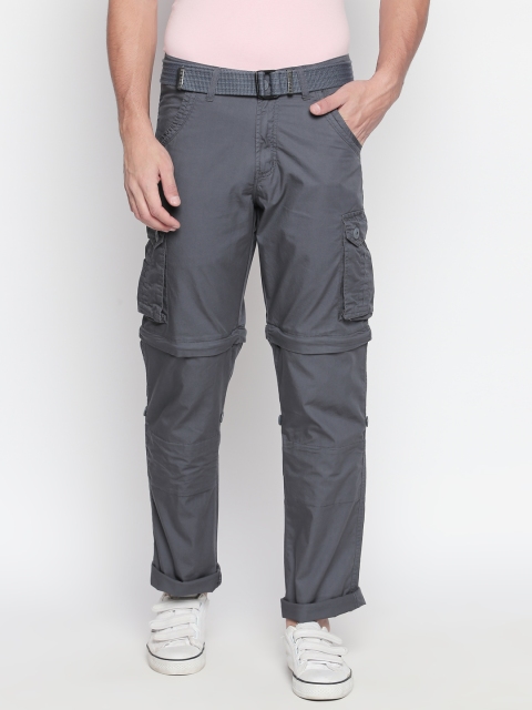 

beevee Men Grey Regular Fit Solid Cargos