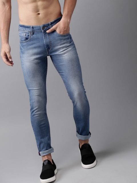 

HERE&NOW Men Blue Skinny Fit Mid-Rise Clean Look Stretchable Jeans