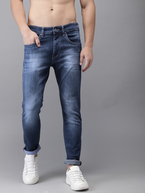 

HERE&NOW Men Blue Skinny Fit Mid-Rise Clean Look Stretchable Jeans