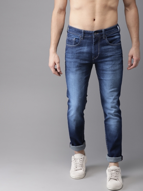 

HERE&NOW Men Blue Slim Fit Mid-Rise Clean Look Stretchable Jeans