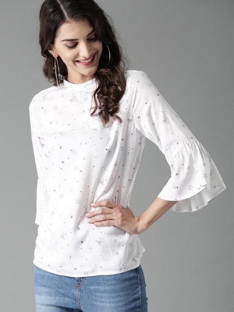 

HERE&NOW Women White Printed Top