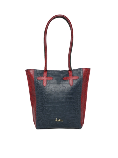 

Holii Navy Blue & Red Textured Shoulder Bag