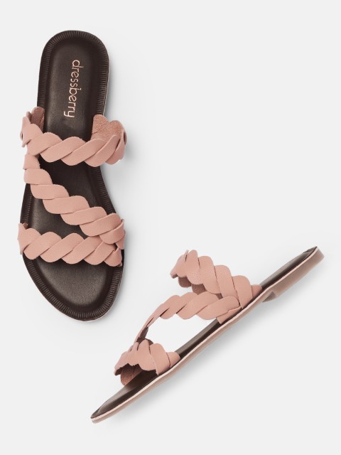 

DressBerry Women Pink Self-Design Open Toe Flats