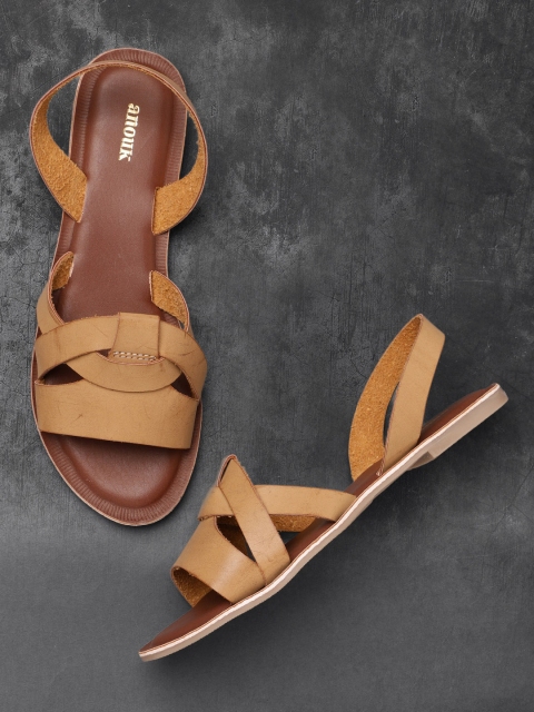 

Anouk Women Tan Solid Open Toe Flats