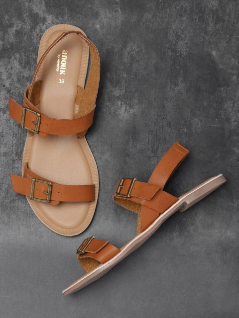 

Anouk Women Tan Brown Solid Open Toe Flats