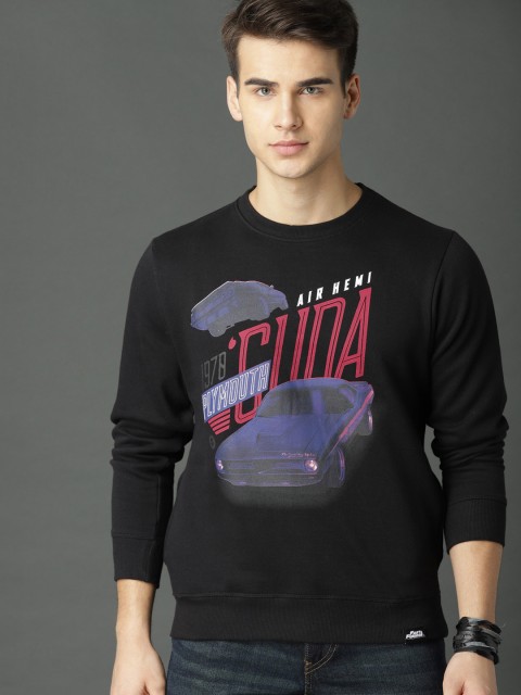 

Roadster Fast and Furious Men Black Printed Sweatshirt