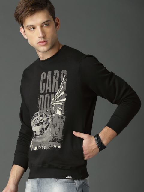 

Roadster Fast and Furious Men Black Printed Sweatshirt