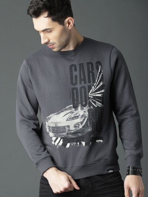 

Roadster Fast and Furious Men Charcoal Grey Printed Sweatshirt