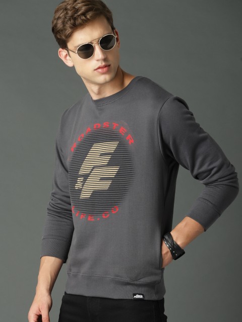 

Roadster Fast and Furious Men Charcoal Grey Printed Sweatshirt