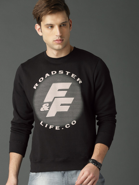 

Roadster Fast and Furious Men Black Printed Sweatshirt