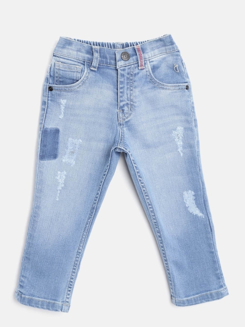 

Gini and Jony Boys Blue Regular Fit Mid-Rise Mildly Distressed Stretchable Jeans