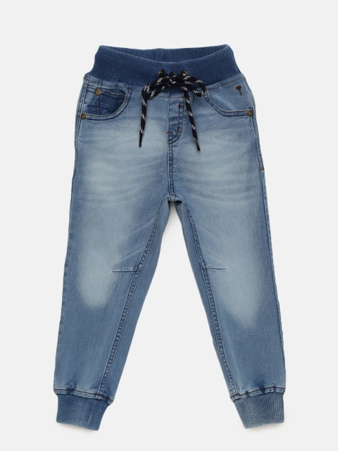 

Palm Tree Boys Blue Jogger Mid-Rise Clean Look Denim Joggers